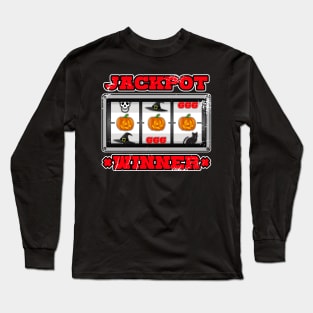 Pumpkin Casino Slot Machine Halloween Gambling Long Sleeve T-Shirt